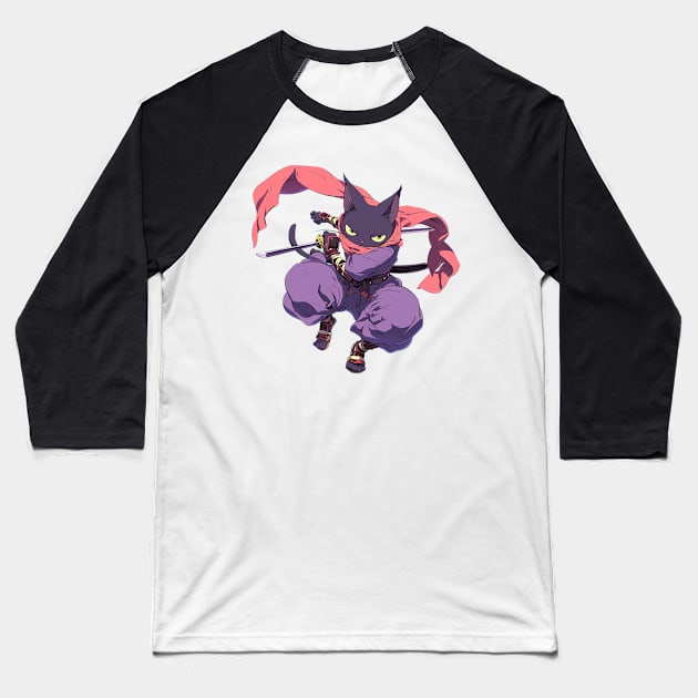 neko cat Baseball T-Shirt by dubcarnage